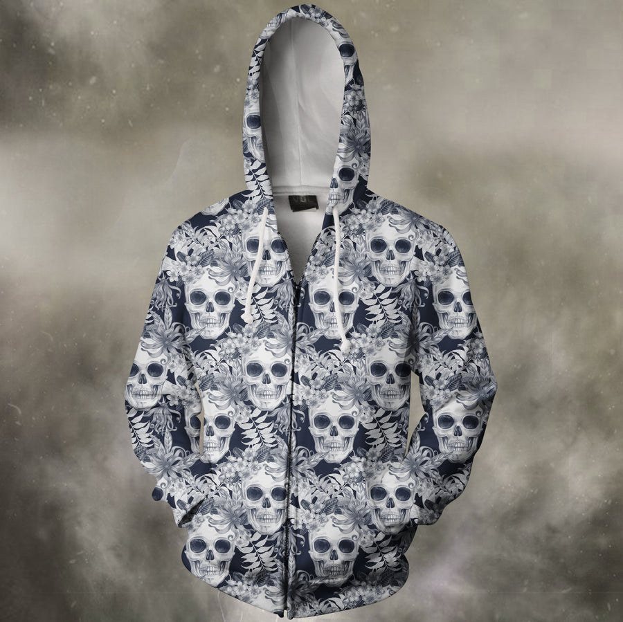 3D All Over Print Skull Flower Shirts-Apparel-Phaethon-Hoodie-S-Vibe Cosy™