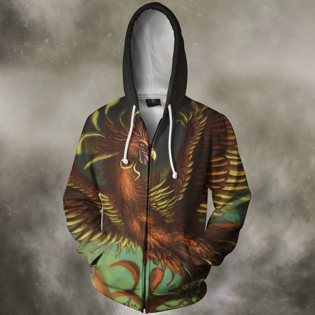 Phoenix Flying 3D All Over Printing Shirts-Apparel-Phaethon-Zip-S-Vibe Cosy™