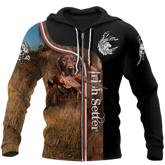 Pheasant Setter Hunting 3D All Over Printed Shirts For Men And Women JJ100201-Apparel-MP-Zipped Hoodie-S-Vibe Cosy™