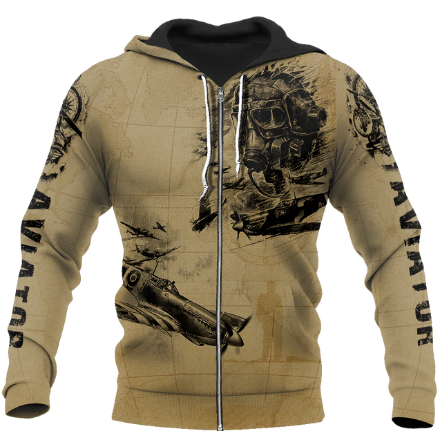 Aviator fly high brave and safe all over printed shirts for men and women JJ030101-Apparel-Huyencass-Zipped Hoodie-S-Vibe Cosy™