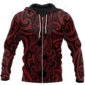 New Zealand Hoodie, Maori Gods Pullover Hoodie, Tumatauenga (God of War) - Red JJ140101 - Amaze Style™-Apparel