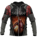 Samurai 3D All Over Printed Shirts JJ301201-Apparel-MP-Zipped Hoodie-S-Vibe Cosy™