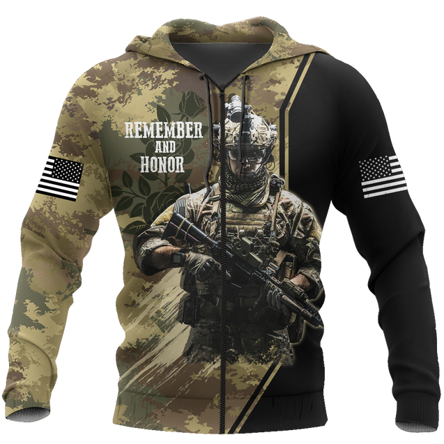 Memorial day Remember and honor the heroes 3D over printed shirts TR220401-Apparel-Huyencass-Zipped Hoodie-S-Vibe Cosy™