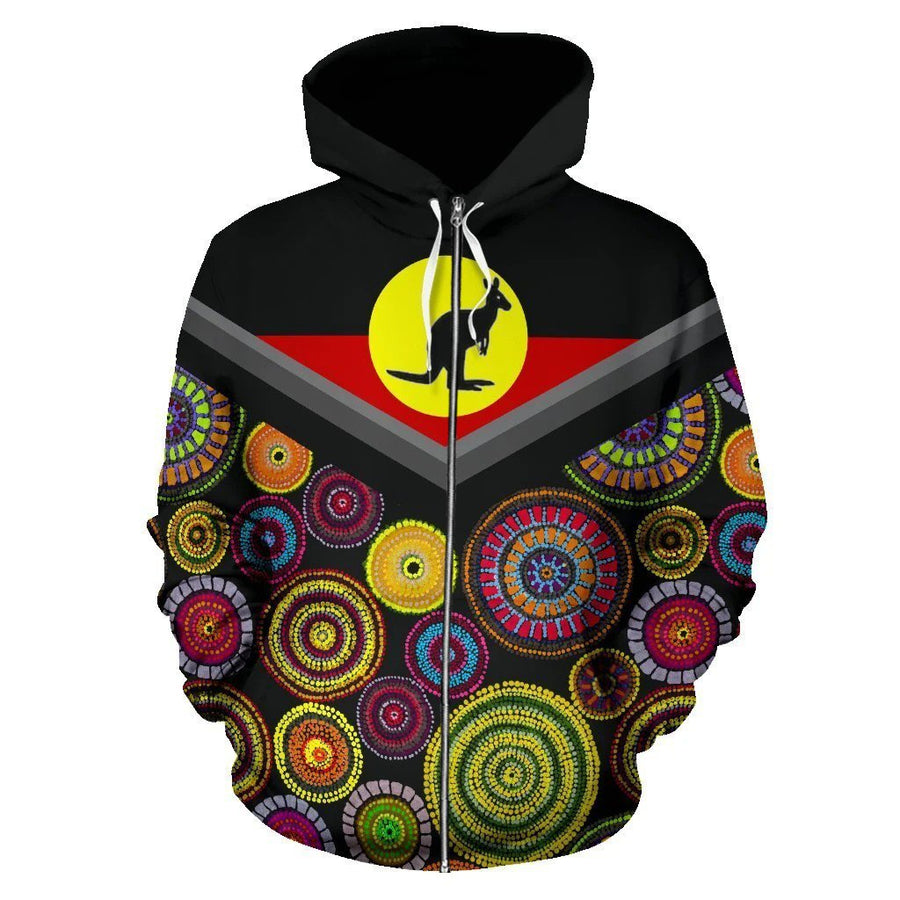 Australia Koori Kangaroo Aboriginal Flag All Over Print Hoodies HC-Apparel-Huyencass-Hoodie-S-Vibe Cosy™