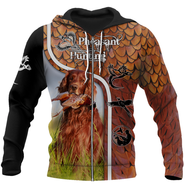 Pheasant Setter Hunting 3D All Over Printed Shirts For Men And Women JJ080202-Apparel-MP-Zipped Hoodie-S-Vibe Cosy™