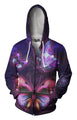 3D All Over Bumble Galaxy Butterfly Hoodie-Apparel-Phaethon-Zipped Hoodie-S-Vibe Cosy™