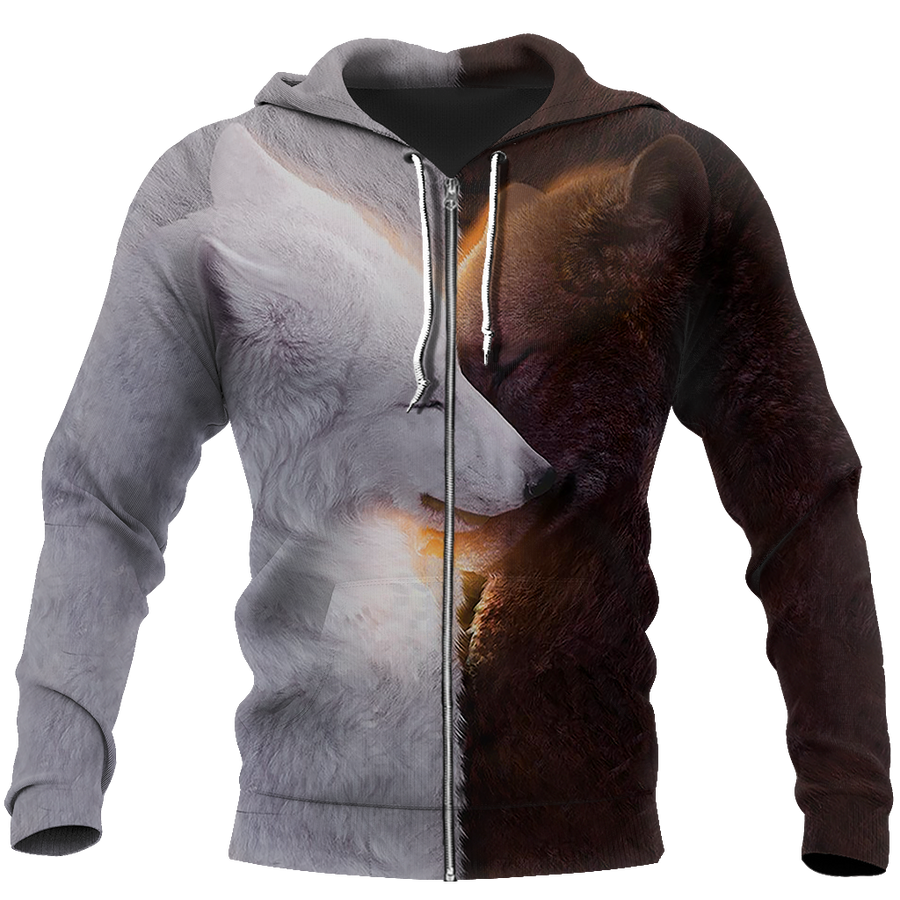 Wolf 3D All Over Printed Shirts For Men and Women JJ280402-Apparel-TT-Hoodie-S-Vibe Cosy™