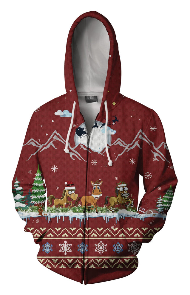 3D All Over Print Red Horse Shirts-Apparel-Phaethon-Zip-S-Vibe Cosy™