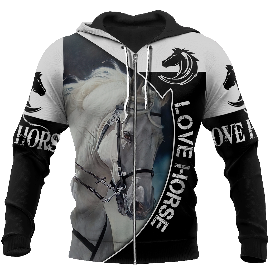 Love Horse 3D All Over Printed Shirts JJ230402-Apparel-TA-Zipped Hoodie-S-Vibe Cosy™