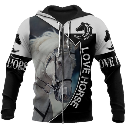 Love Horse 3D All Over Printed Shirts JJ230402-Apparel-TA-Zipped Hoodie-S-Vibe Cosy™