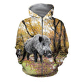 3D All Over Printed Autumn Hunting Boar Shirts and Shorts-Apparel-HP Arts-ZIPPED HOODIE-S-Vibe Cosy™