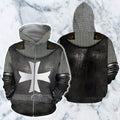 3D All Over Printed Hospitaller Knights Shirts And Shorts-Hospitaller Knights-HP Arts-Zipped Hoodie-XS-Vibe Cosy™