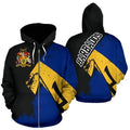 Barbados Special Grunge Flag Pullover-Apparel-PL8386-Zipped Hoodie-S-Vibe Cosy™