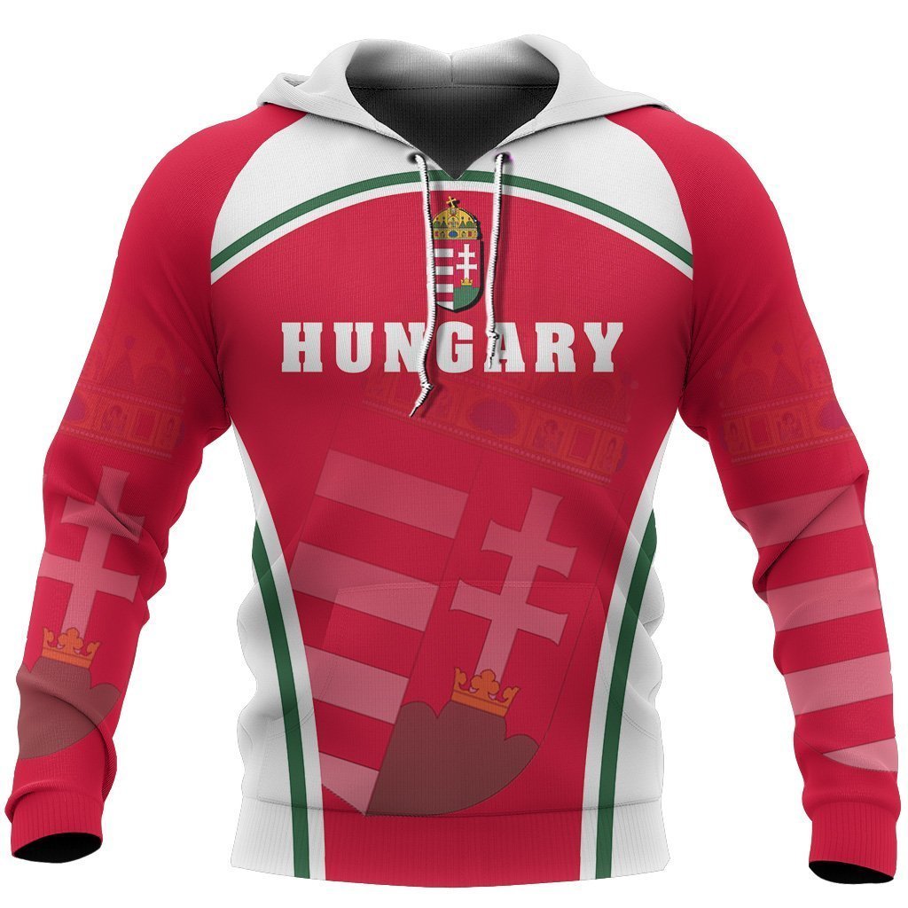 Hungary Coat Of Arms Sport Style-Apparel-PL8386-Hoodie-S-Vibe Cosy™
