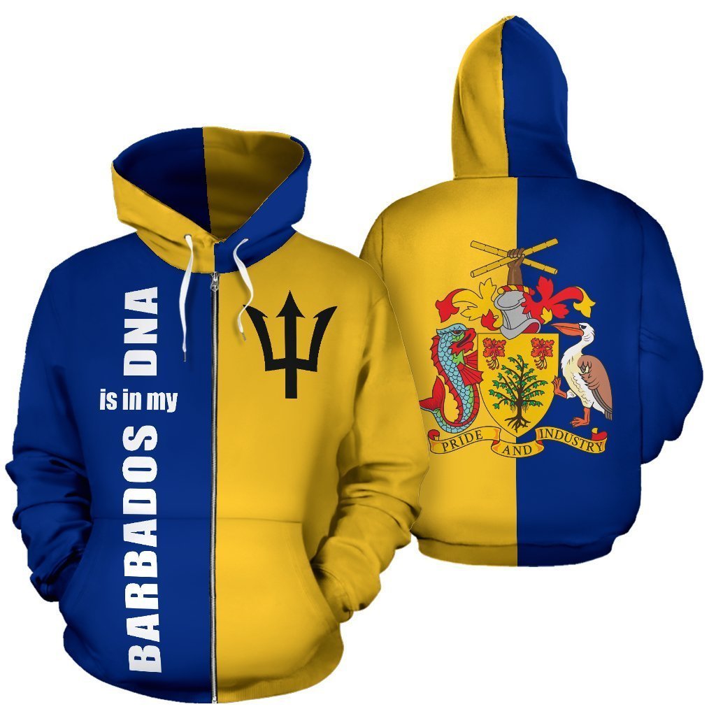Barbados is in My DNA Hoodie-Apparel-PL8386-Zipped Hoodie-S-Vibe Cosy™