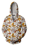 All Over Printing yellow Mushroom Shirt-Apparel-Phaethon-Zip-S-Vibe Cosy™