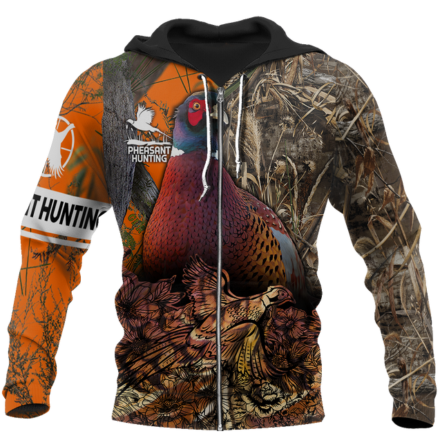 Pheasant Hunting 3D All Over Printed Shirts For Men And Women JJ130101-Apparel-MP-Zipped Hoodie-S-Vibe Cosy™