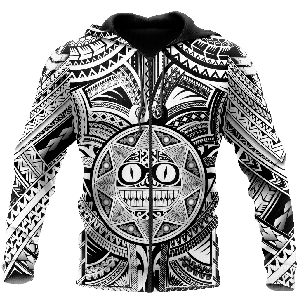 Amazing Polynesian Tattoo And Hawaii Hoodie-ML-Apparel-ML-Zipped Hoodie-S-Vibe Cosy™