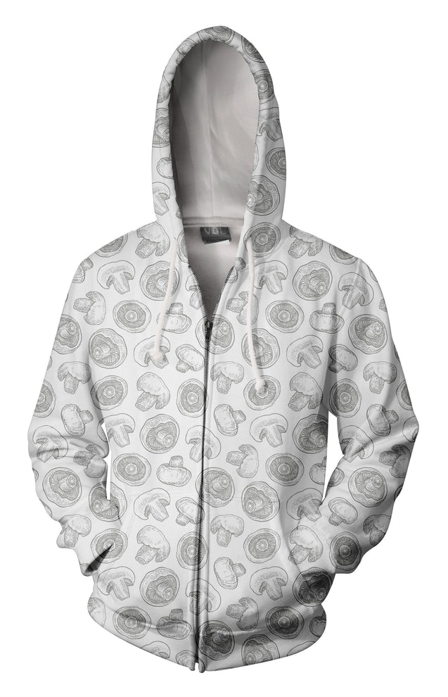 3D All Over Printing White Mushroom Shirt-Apparel-Phaethon-Zip-S-Vibe Cosy™