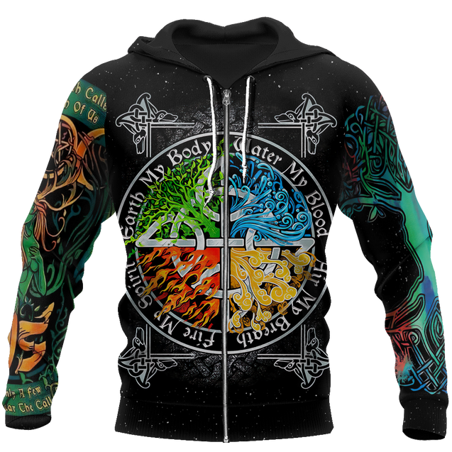 Alchemy Four Elements 3D All Over Printed Shirts Hoodie JJ130103-Apparel-MP-Zipped Hoodie-S-Vibe Cosy™