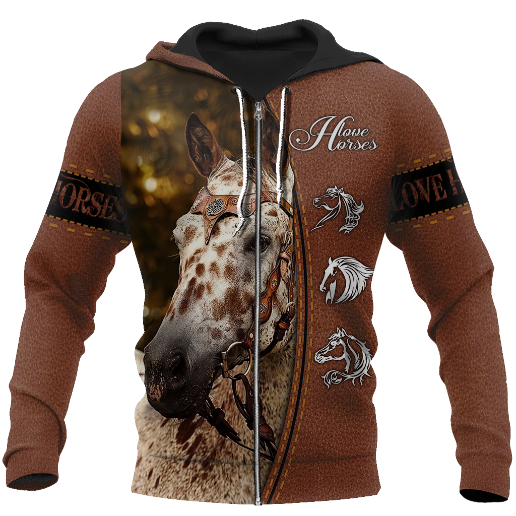 Appaloosa Horse 3D All Over Printed Shirts JJ070503-Apparel-TA-Zipped Hoodie-S-Vibe Cosy™