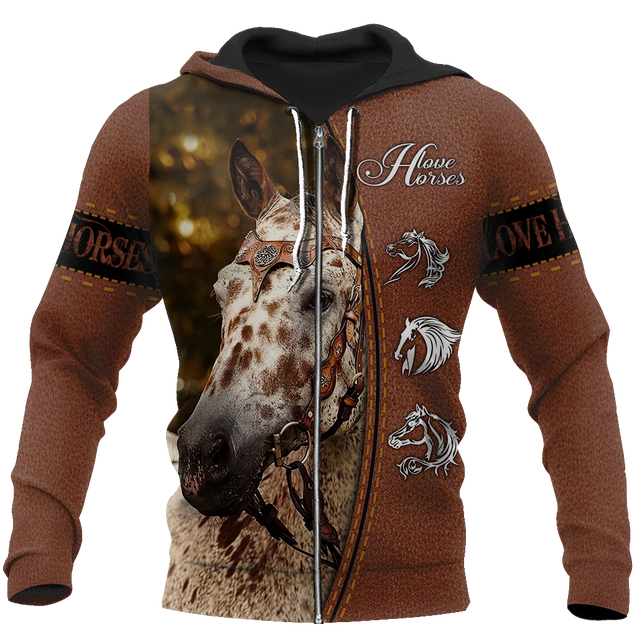 Appaloosa Horse 3D All Over Printed Shirts JJ070503-Apparel-TA-Zipped Hoodie-S-Vibe Cosy™