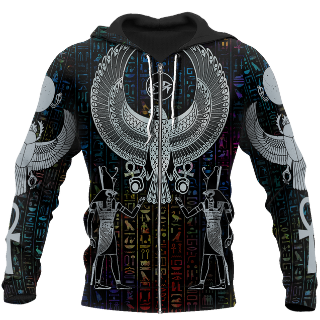 3D All Over Printed Hieroglyphics Ancient Egypt Hoodie Clothes JJ020401-Apparel-MP-Zipped Hoodie-S-Vibe Cosy™