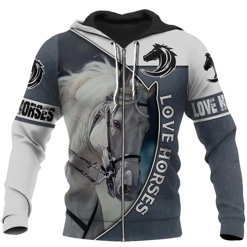 Love Horse 3D All Over Printed Shirts JJ240406-Apparel-TA-Zipped Hoodie-S-Vibe Cosy™