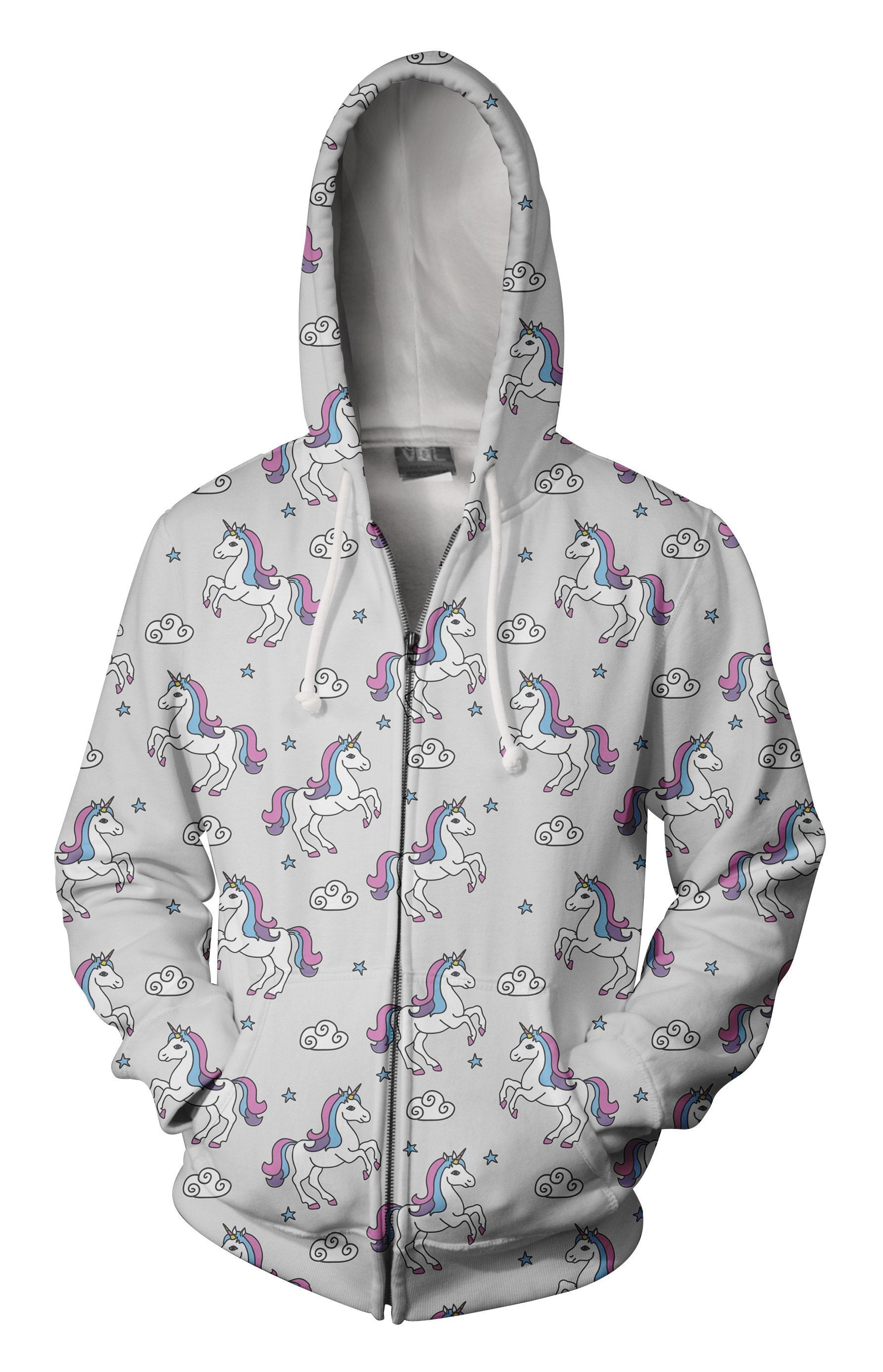 3D All Over Cute Unicorn and Rainbow Hoodie-Apparel-Phaethon-Zipped Hoodie-S-Vibe Cosy™