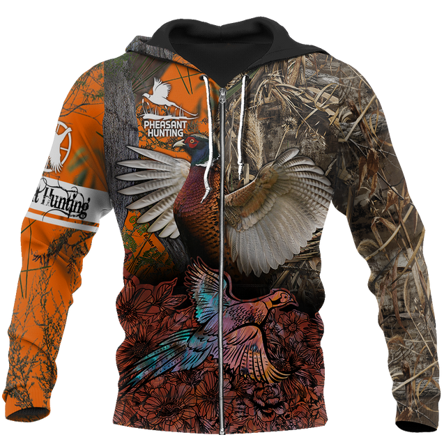 Pheasant Hunting 3D All Over Printed Shirts For Men And Women JJ050203-Apparel-MP-Zipped Hoodie-S-Vibe Cosy™