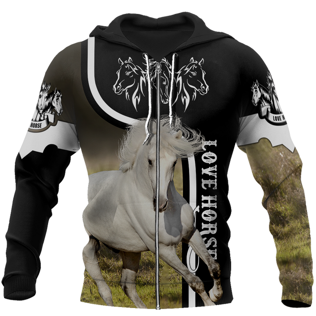 Love Horse Shirt - Winter Set for Men and Women JJ281201-Apparel-NNK-Zipped Hoodie-S-Vibe Cosy™