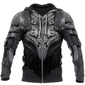 3D Printed Hoodie Chainmail Knight Armor Clothes MP799-Apparel-MP-zip-up hoodie-S-Vibe Cosy™
