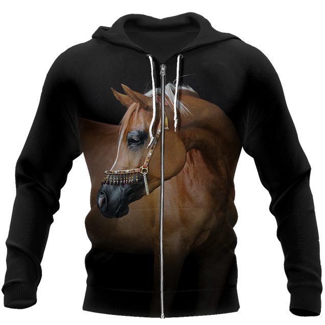 Beautiful Arabian Horse Shirt - Winter Set for Men and Women JJ061202-Apparel-NNK-Zipped Hoodie-S-Vibe Cosy™