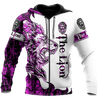 The Purple Lion Tattoo Over Printed Hoodie