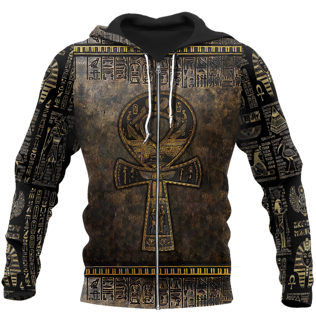 3D All Over Printed Ankh Egypt Hoodie Clothes MP120201-Apparel-MP-Zipped Hoodie-S-Vibe Cosy™