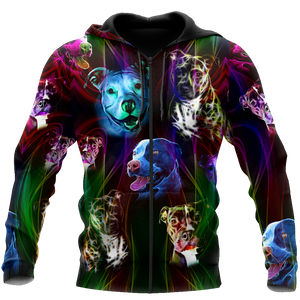 Colorful pitbull 3d hoodie shirt for men and women JJW12092003