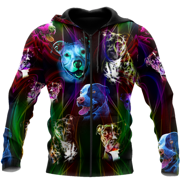 Colorful pitbull 3d hoodie shirt for men and women JJW12092003