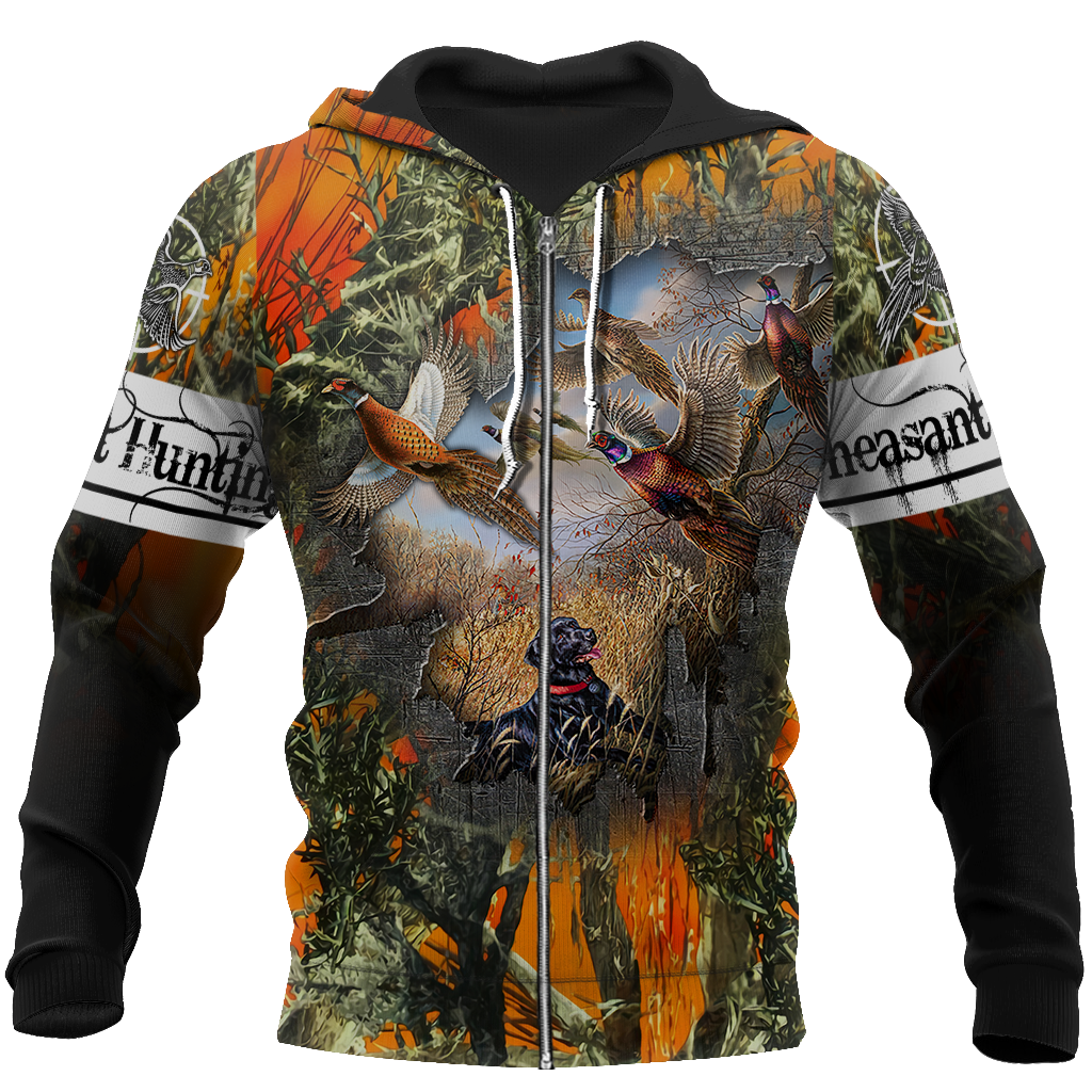 Pheasant Hunting 3D All Over Printed Shirts For Men And Women JJ170102-Apparel-MP-Zipped Hoodie-S-Vibe Cosy™