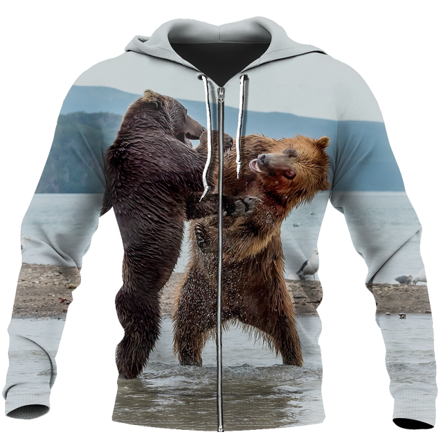 Battle of the bears 3D all over printer shirts for man and women JJ251202 PL-Apparel-PL8386-zip-up hoodie-S-Vibe Cosy™