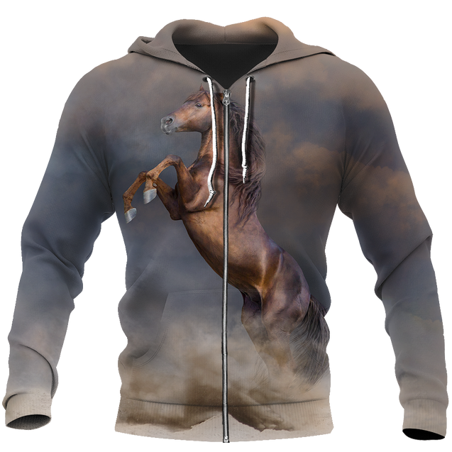 Beautiful Horse Shirt - Winter Set for Men and Women JJ051210-Apparel-NNK-Zipped Hoodie-S-Vibe Cosy™