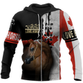 Love Horse 3D All over print for Men and Women shirt JJ040202-Apparel-NNK-Fleece Zip-up Hoodie-S-Vibe Cosy™