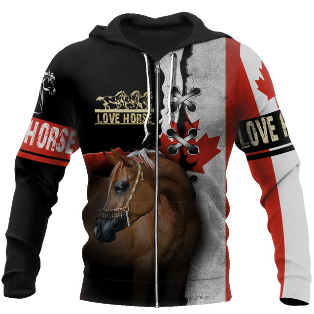 Love Horse 3D All over print for Men and Women shirt JJ040202-Apparel-NNK-Fleece Zip-up Hoodie-S-Vibe Cosy™