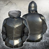 3D All Over Printed Knight Medieval Armor Tops-Apparel-HP Arts-ZIPPED HOODIE-S-Vibe Cosy™