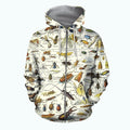 3D All Over Printed Insects Clothes-Apparel-HP Arts-ZIPPED HOODIE-S-Vibe Cosy™