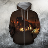 All Over Print Eyes Night Horse Sky Field Fire-Apparel-HbArts-Zipped Hoodie-S-Vibe Cosy™