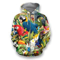 All Over Printed Parrots Shirts H201B-Apparel-HbArts-Zip-Hoodie-S-Vibe Cosy™