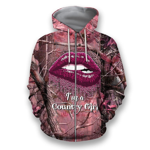 All Over Printed Camo Lips Shirts-Apparel-HbArts-Zip-Hoodie-S-Vibe Cosy™