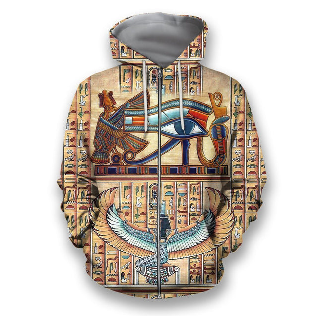 3D all over print eye of horus ancient egypt-Apparel-HbArts-Zipped Hoodie-S-Vibe Cosy™