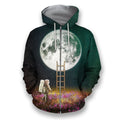 3D all over print girl growing flower on the moon-Apparel-HbArts-Zip-Hoodie-S-Vibe Cosy™