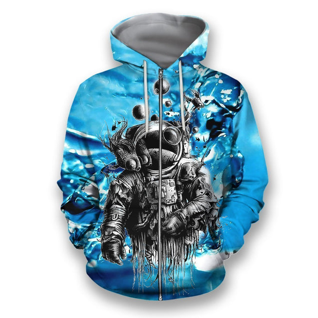 3D All Over Print Astronaut Under Water-Apparel-HbArts-Zip-Hoodie-S-Vibe Cosy™